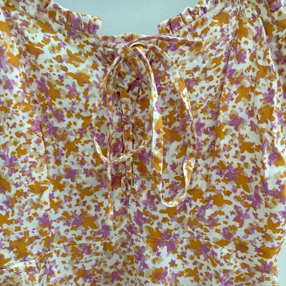 Japan Chic Floral Midi Dress with Ruffle Straps - Picture 5 of 12